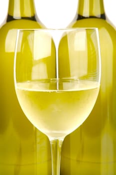 White wine isolated against a white background