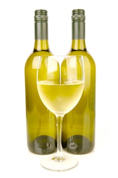 White wine isolated against a white background