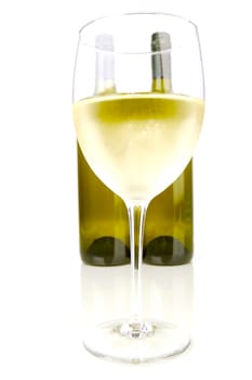 White wine isolated against a white background