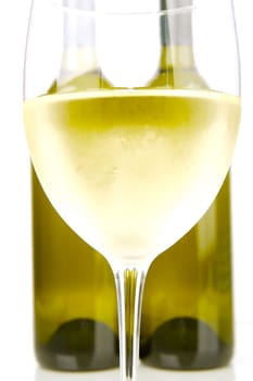 White wine isolated against a white background
