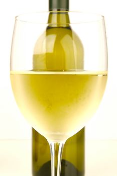 White wine isolated against a white background
