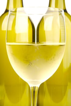 White wine isolated against a white background