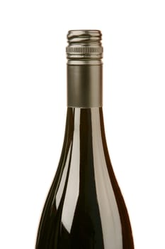 Bottles of red wine isolated against a white background
