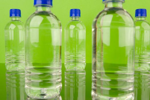 Bottles of bottled water isolated