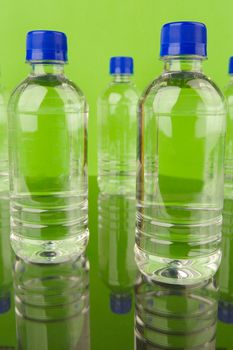 Bottles of bottled water isolated