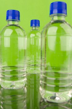 Bottles of bottled water isolated