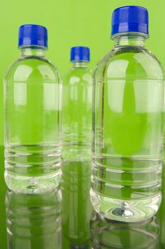 Bottles of bottled water isolated