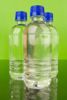 Bottles of bottled water isolated