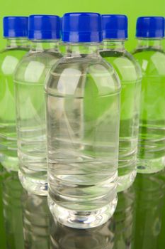 Bottles of bottled water isolated