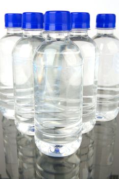 Bottles of bottled water isolated
