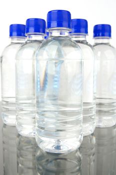 Bottles of bottled water isolated