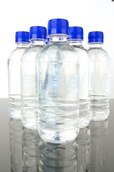 Bottles of bottled water isolated
