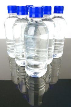 Bottles of bottled water isolated