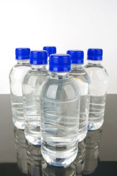 Bottles of bottled water isolated