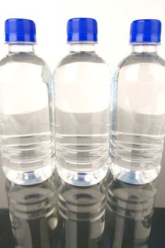 Bottles of bottled water isolated