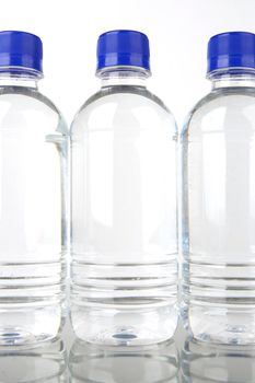 Bottles of bottled water isolated