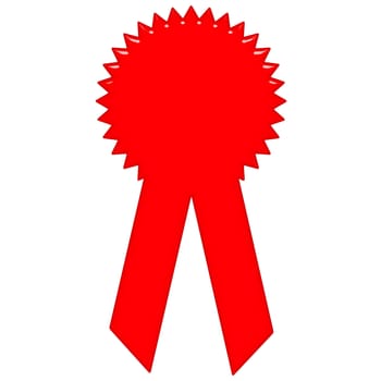 3d award ribbon isolated in white