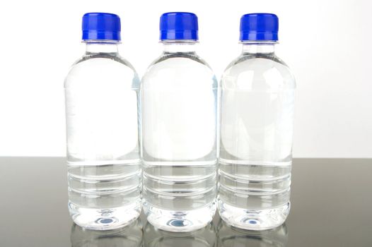 Bottles of bottled water isolated