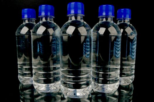 Bottles of bottled water isolated