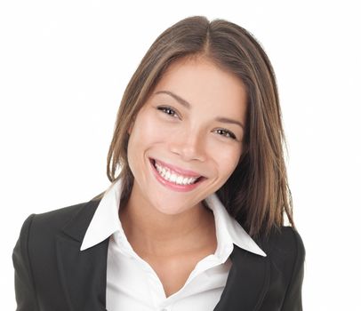 Young asian businesswoman portrait isolated on white background