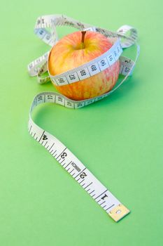 Weight watching healthy living items isolated.