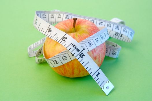 Weight watching healthy living items isolated.