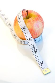 Weight watching healthy living items isolated.