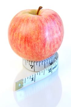 Weight watching healthy living items isolated.