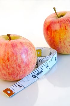 Weight watching healthy living items isolated.