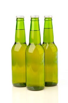 Bottles of beer isolated on a white background