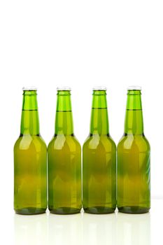 Bottles of beer isolated on a white background