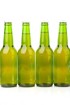 Bottles of beer isolated on a white background