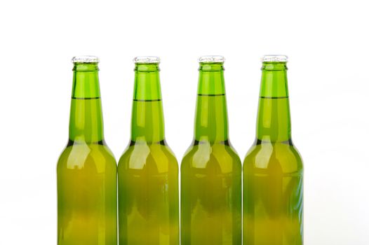 Bottles of beer isolated on a white background