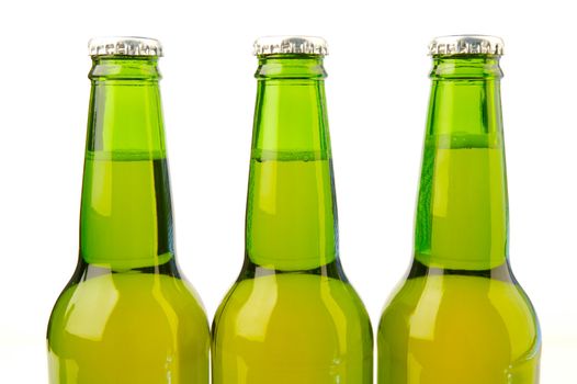 Bottles of beer isolated on a white background