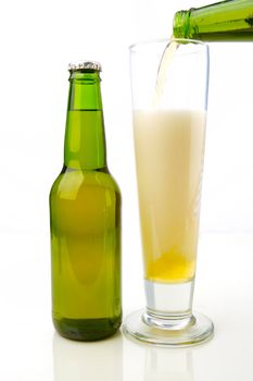 Bottles of beer isolated on a white background