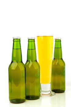 Bottles of beer isolated on a white background
