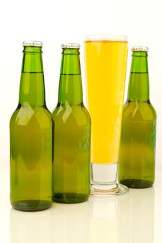 Bottles of beer isolated on a white background