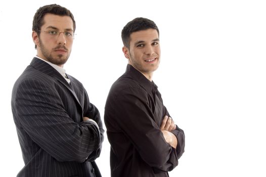 portrait of successful young executives with white background