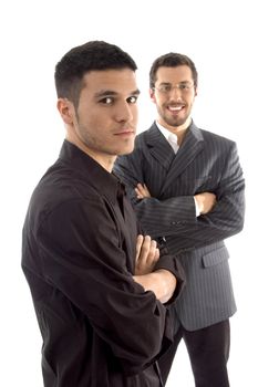 portrait of successful young executives on an isolated white background