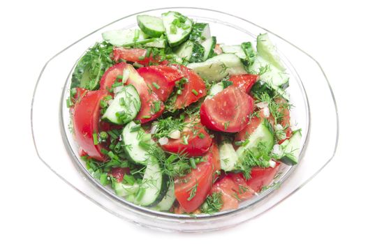 salad made of fresh tomatoes, cucumbers and parsley. 