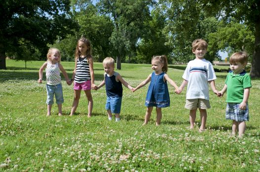 kids having summer fun outdoors at the park