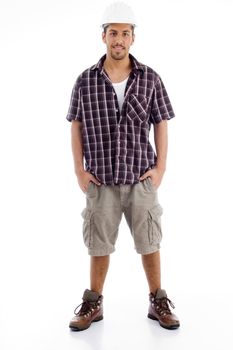 casual male in standing pose against white background