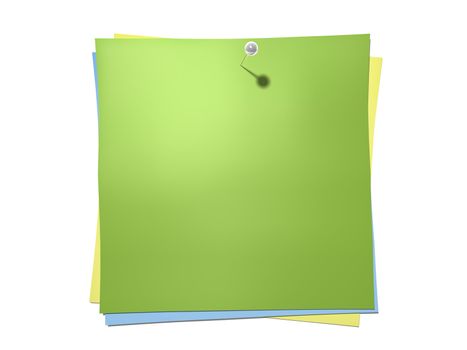 An isolated batch of notes with a pin