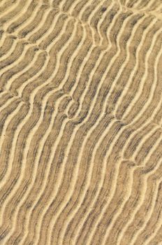 Abstract natural background of sand ripples in shallow water