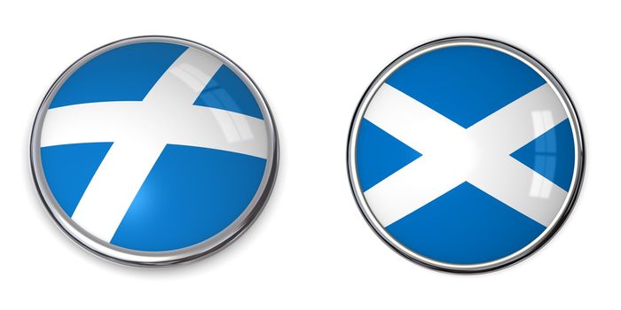 button style banner in 3D of Scottland