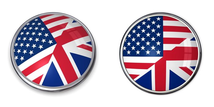 button style banner of united states of america and united kingdom