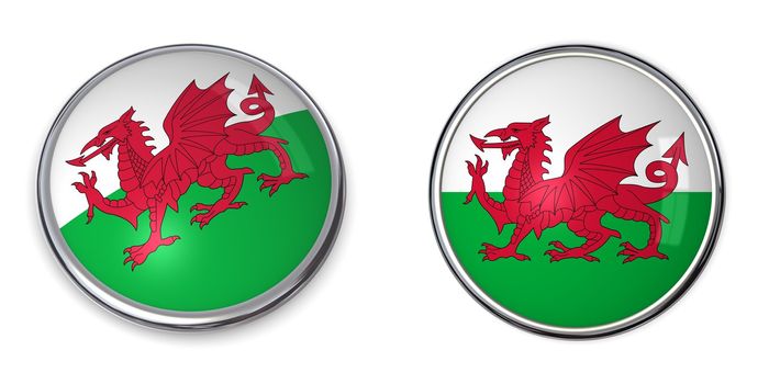 button style banner in 3D of wales