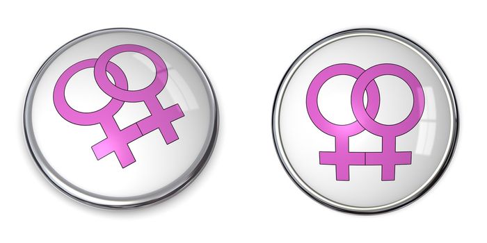 button with two female/lesbian symbols - two aspects