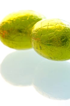 Easter eggs isolated against a white background