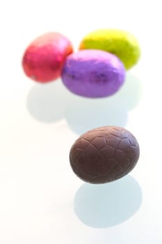 Easter eggs isolated against a white background